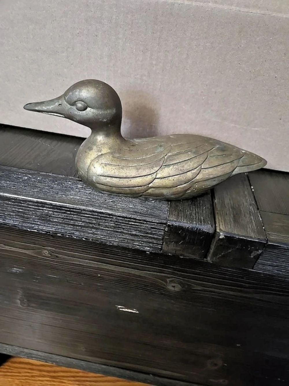 Vintage Heavy Cast Metal Duck Decoy Sculpture 8.5" Non Magnetic Rustic Decor